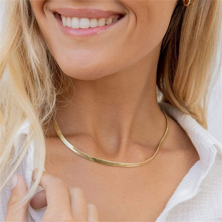 Naszyjnik Elizabeth Guld Herringbone