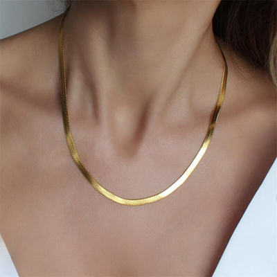 Naszyjnik Elizabeth Guld Herringbone