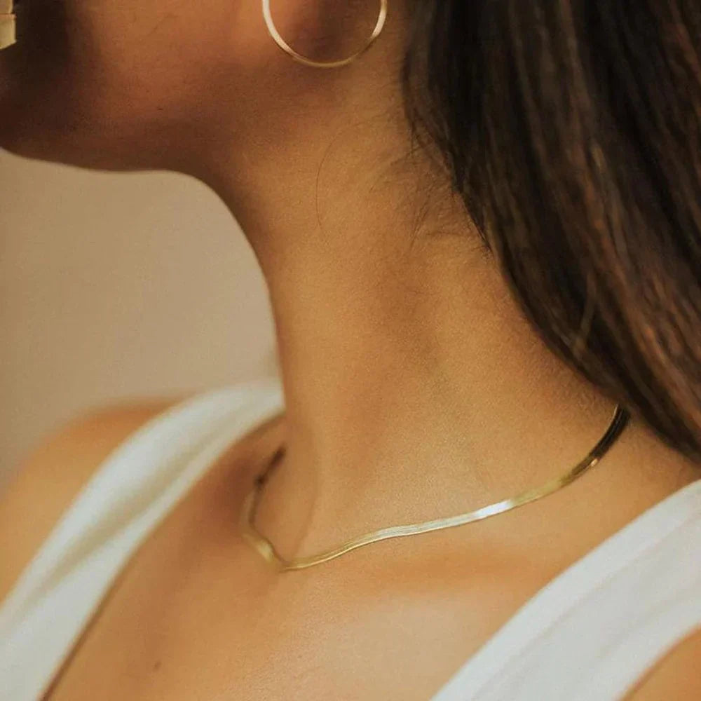 Naszyjnik Elizabeth Guld Herringbone
