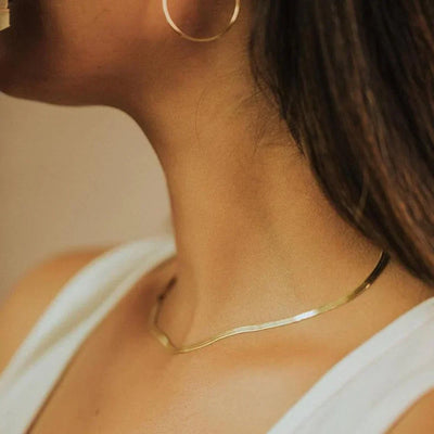 Naszyjnik Elizabeth Guld Herringbone