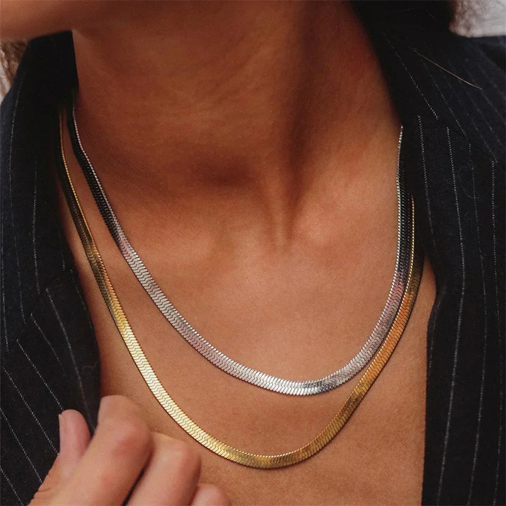 Naszyjnik Elizabeth Guld Herringbone