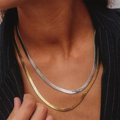 Naszyjnik Elizabeth Guld Herringbone