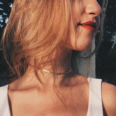 Naszyjnik Elizabeth Guld Herringbone